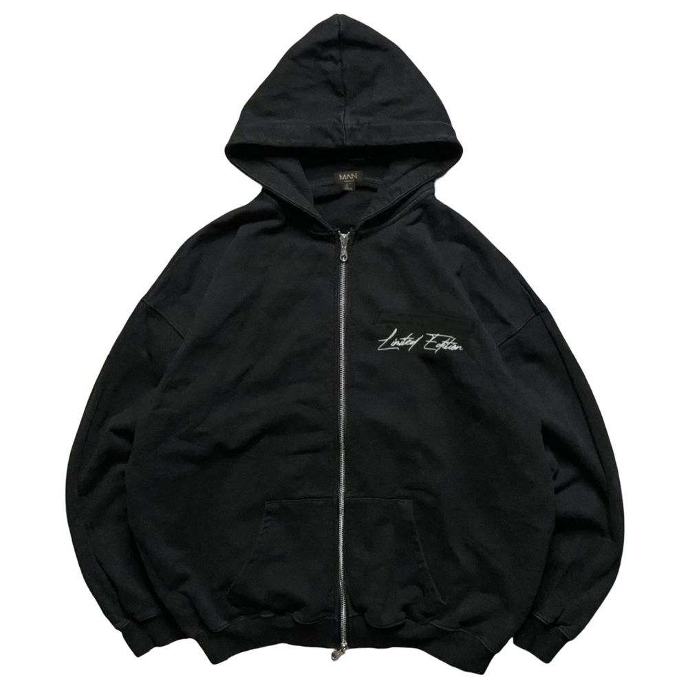 BOOHOOMAN • Boxy Embroidery Denim Hoodie Limited Edition